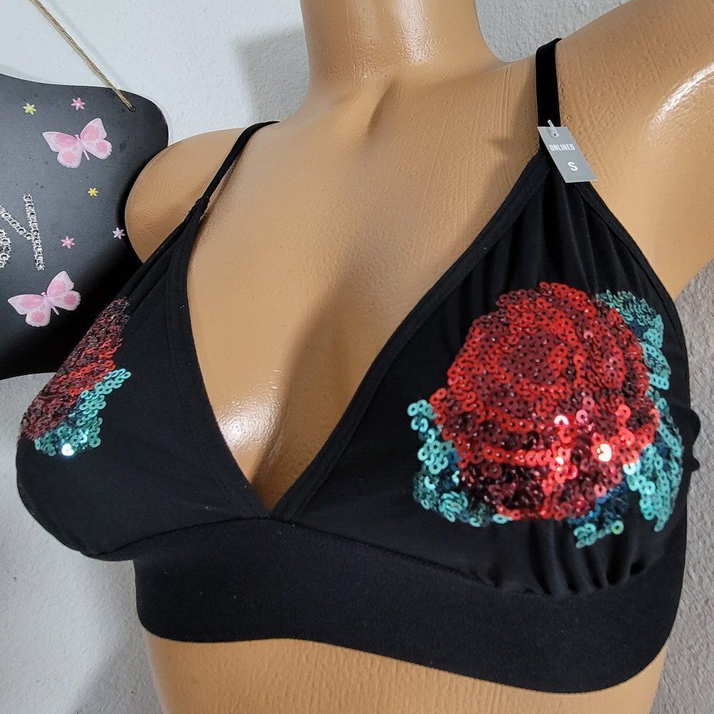 1454 Victoria's Secret PINK Sequin  Lace Triangle Size Small